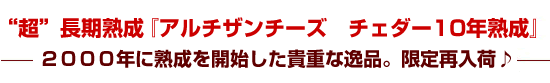 “超”長期熟成『アルチザンチーズ チェダー10年熟成』