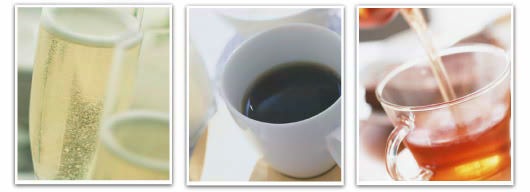 珈琲、紅茶、シャンパン等に