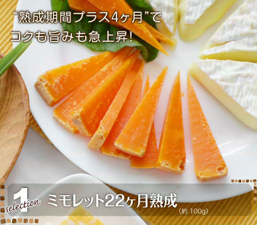 <1> “熟成期間プラス4ヶ月”でコクも旨みも急上昇!『ミモレット22ヶ月熟成』(約100g)