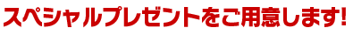 スペシャルプレゼントをご用意します。