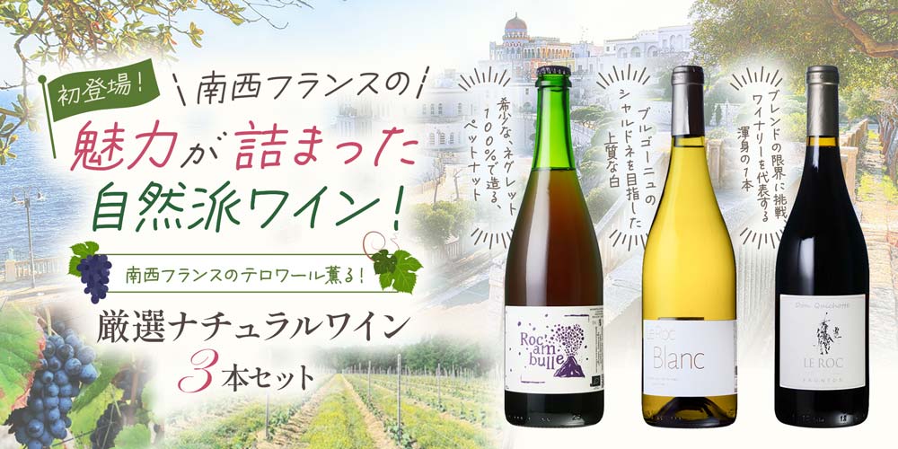 南西フランスのテロワール薫る　厳選ナチュラルワイン3本セット