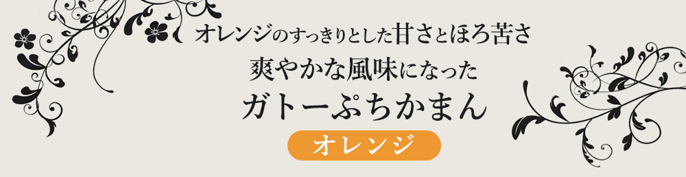 オレンジのすっきりとした甘さとほろ苦さ 爽やかな風味になったガトーぷちかまん(オレンジ)