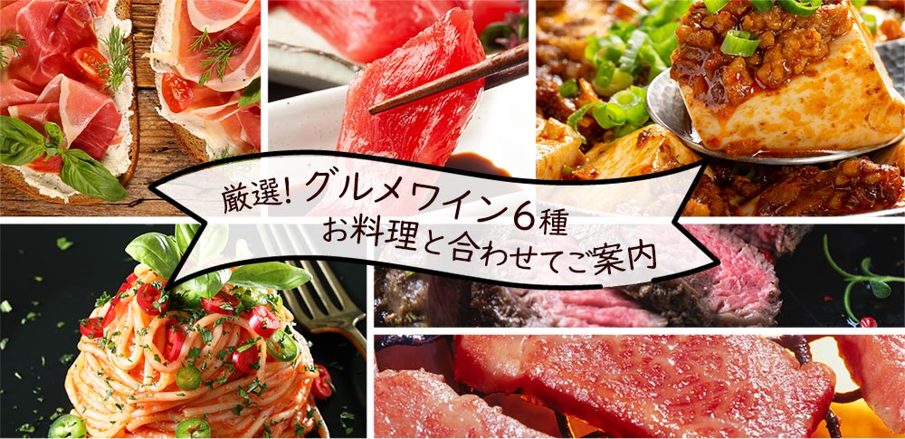 厳選！グルメワイン６種 お料理に合わせてご紹介