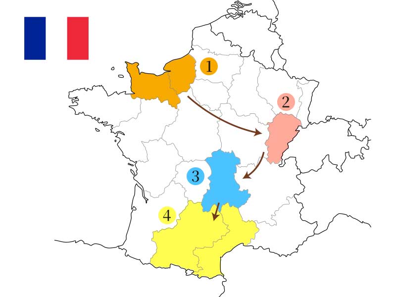 110フランス巡り地図
