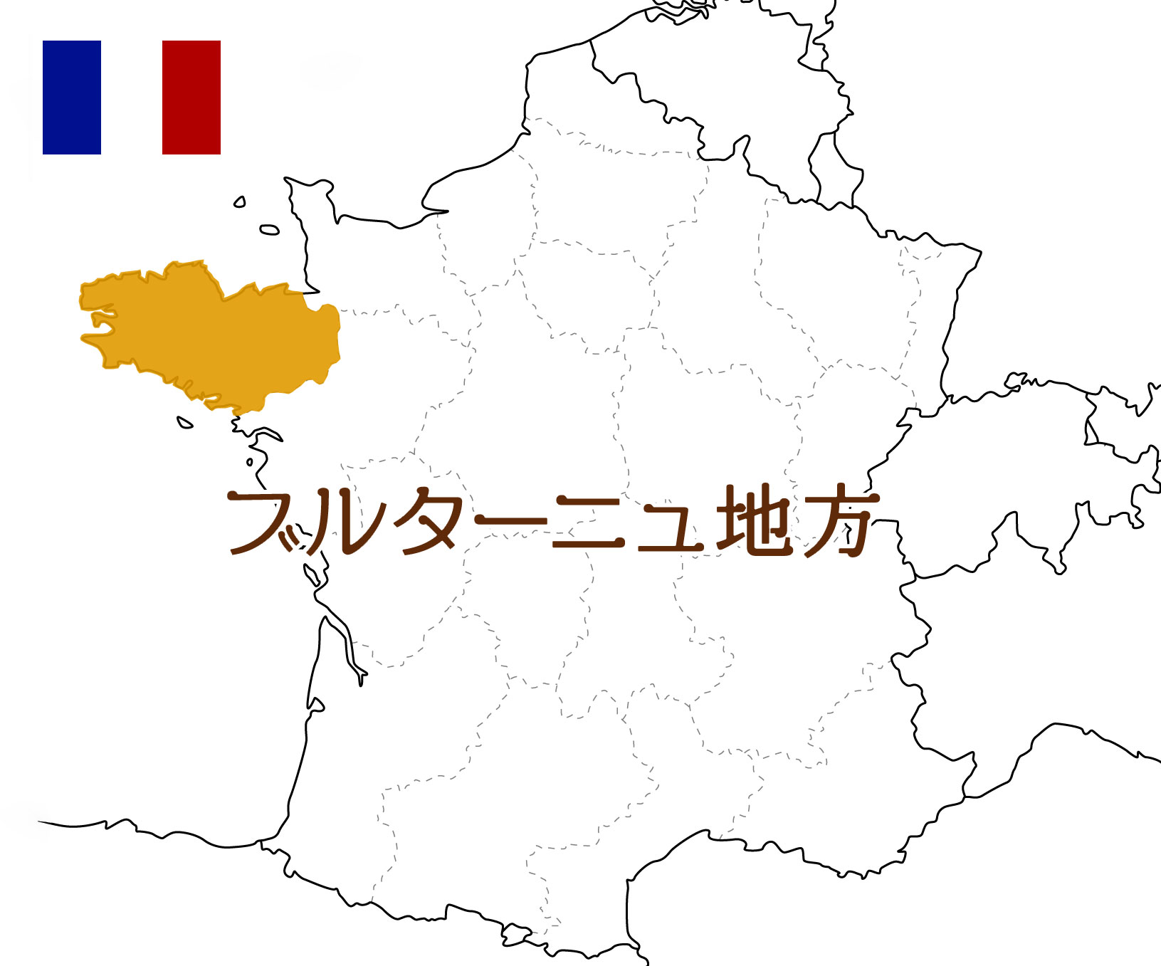 地図 フランス・ブルターニュ