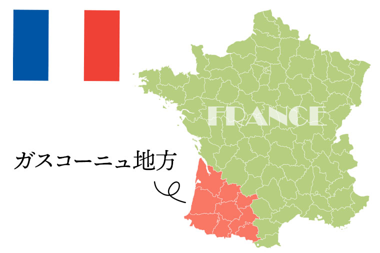 ガスコーニュ地方の地図