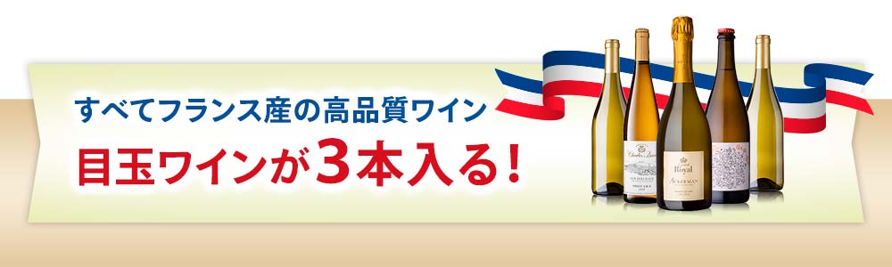 すべてフランス産！目玉ワインが３本入る！ 