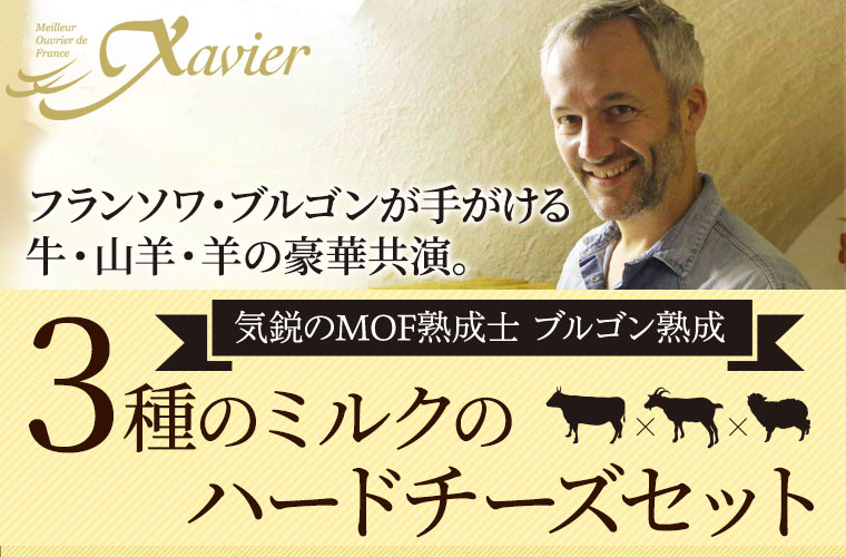 【MOF F ブルゴン熟成】3種のミルクのハードチーズセット